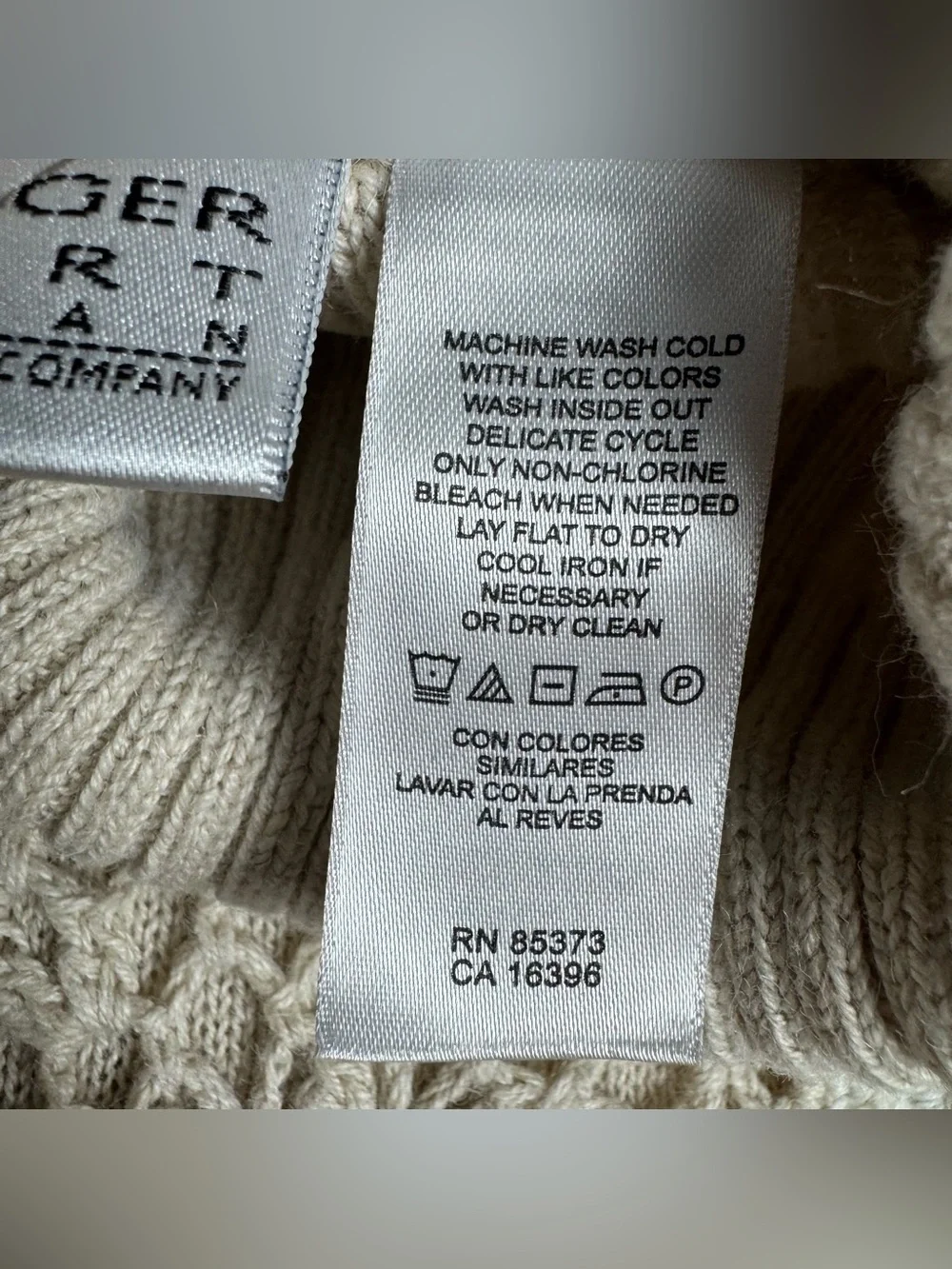 Vtg Y2K Villager Liz Claiborne Cream Brown Crochet Patchwork Turtleneck Sweater